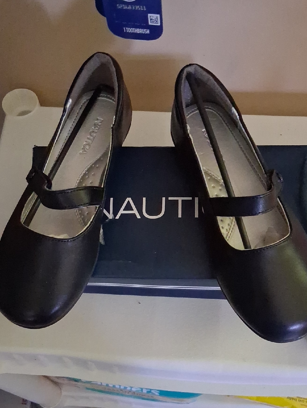 Nautica Black Strap Flats